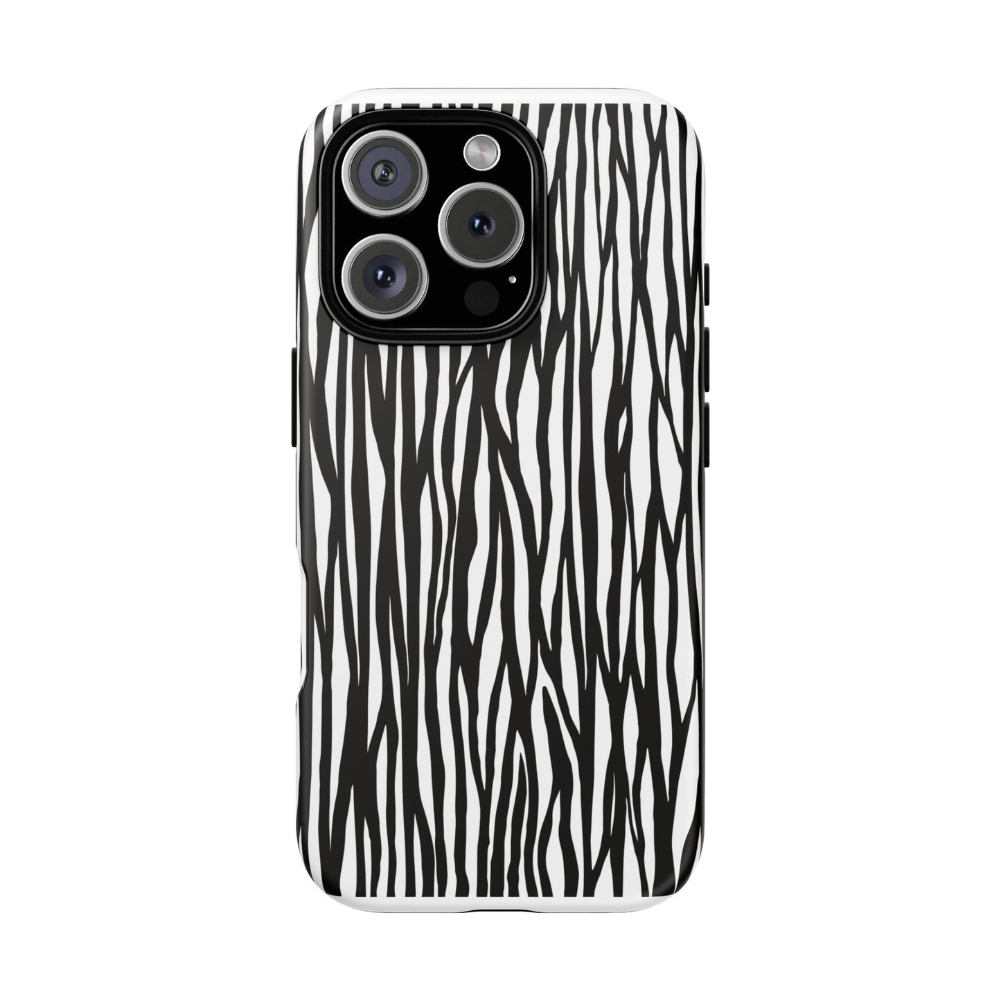 Tough Cases: Stylish Black and White Zebra Print Phone Case