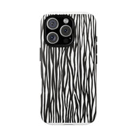 Tough Cases: Stylish Black and White Zebra Print Phone Case