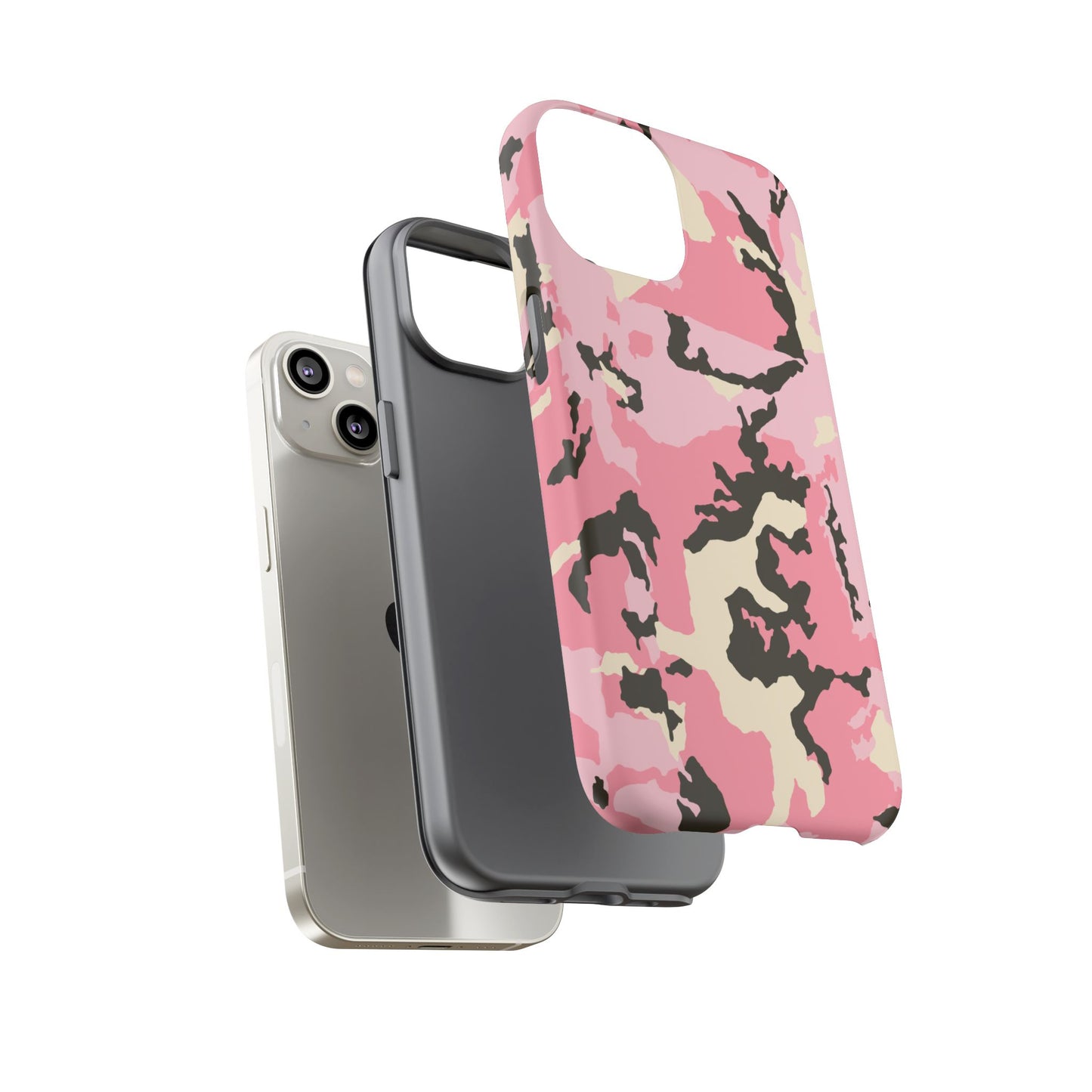 Stylish Tough Phone Case – Pink Camo Design for Bold Protection  Make a statement while keeping your phone safe with this eye-catching pink camouflage case that blends fashion with durability.