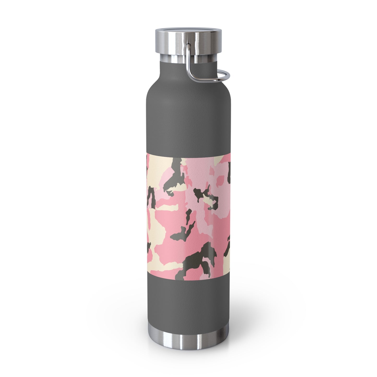 Stylish Pink Camouflage Insulated Water Bottle - 22oz