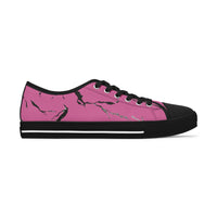 Stylish Pink Marble Low Top Sneakers for Women - Trendy Casual Footwear