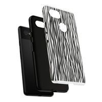 Tough Cases: Stylish Black and White Zebra Print Phone Case