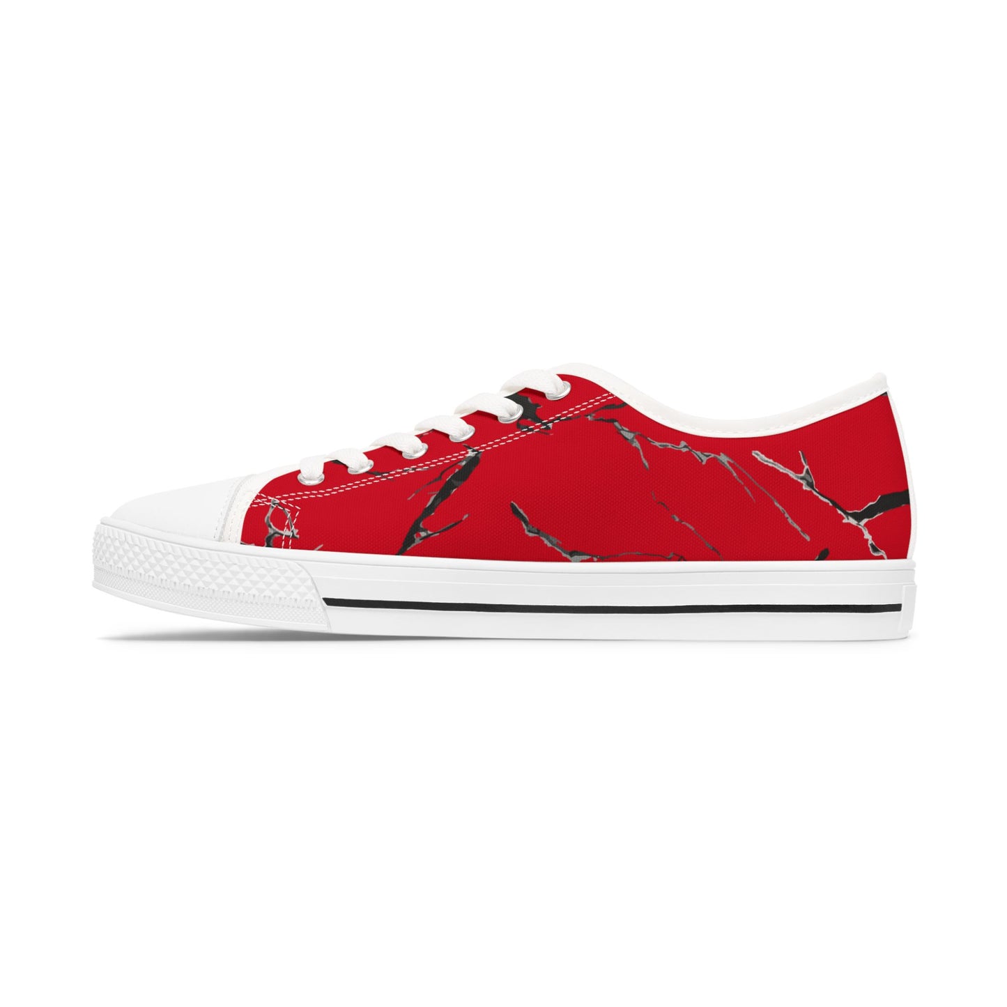 Bold Red Women&#039;s Low Top Sneakers - Stylish & Unique Casual Footwear