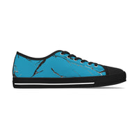 Stylish Women's Low Top Sneakers with Blue Abstract Design