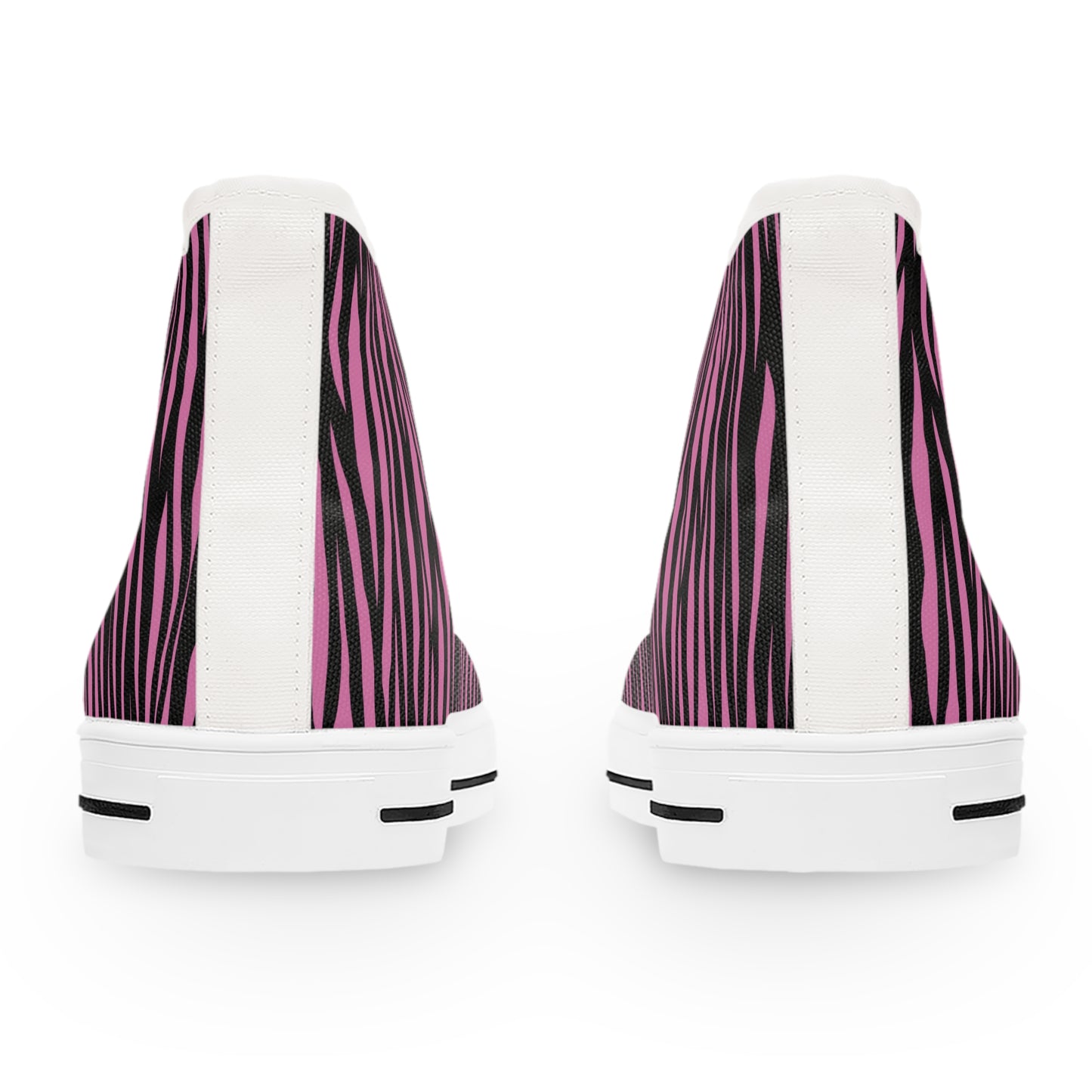 Fierce Pink Zebra High Top Sneakers for Women - Stylish and Edgy Footwear, Trendy Fashion, Unique Street Style, Gift for Her, Everyday Wear