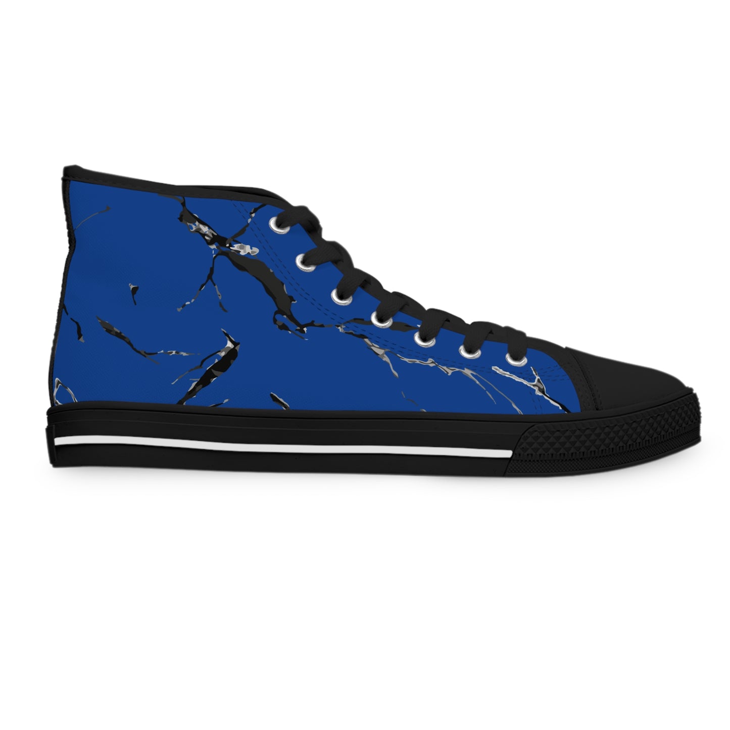 Stylish High Top Sneakers with Artistic Blue Design