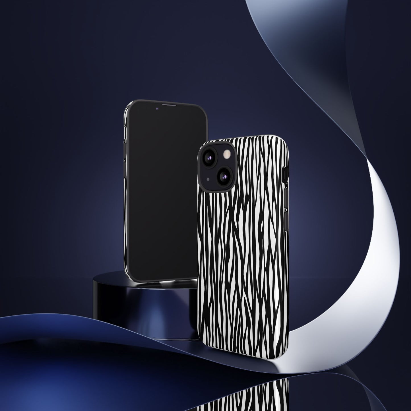 Tough Cases: Stylish Black and White Zebra Print Phone Case