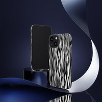 Tough Cases: Stylish Black and White Zebra Print Phone Case