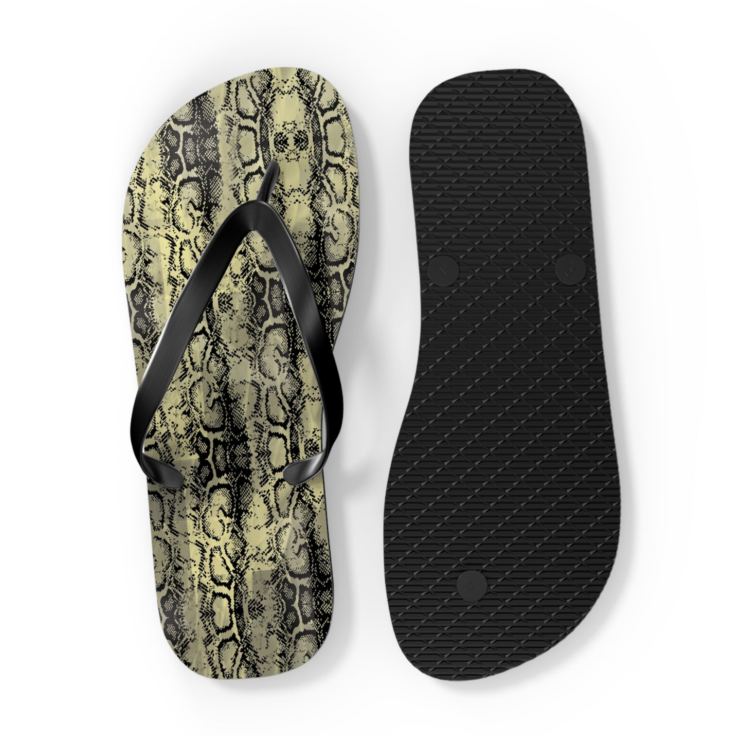 Snakeskin Flip Flops - Trendy Summer Footwear for Beach Days