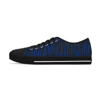 Blue Zebra Print Women's Low Top Sneakers | Trendy Casual Footwear