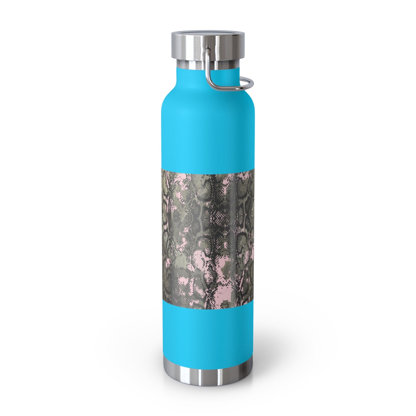 Stylish Copper Vacuum Insulated Bottle, 22oz - Trendy Snakeskin Design