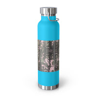 Stylish Copper Vacuum Insulated Bottle, 22oz - Trendy Snakeskin Design