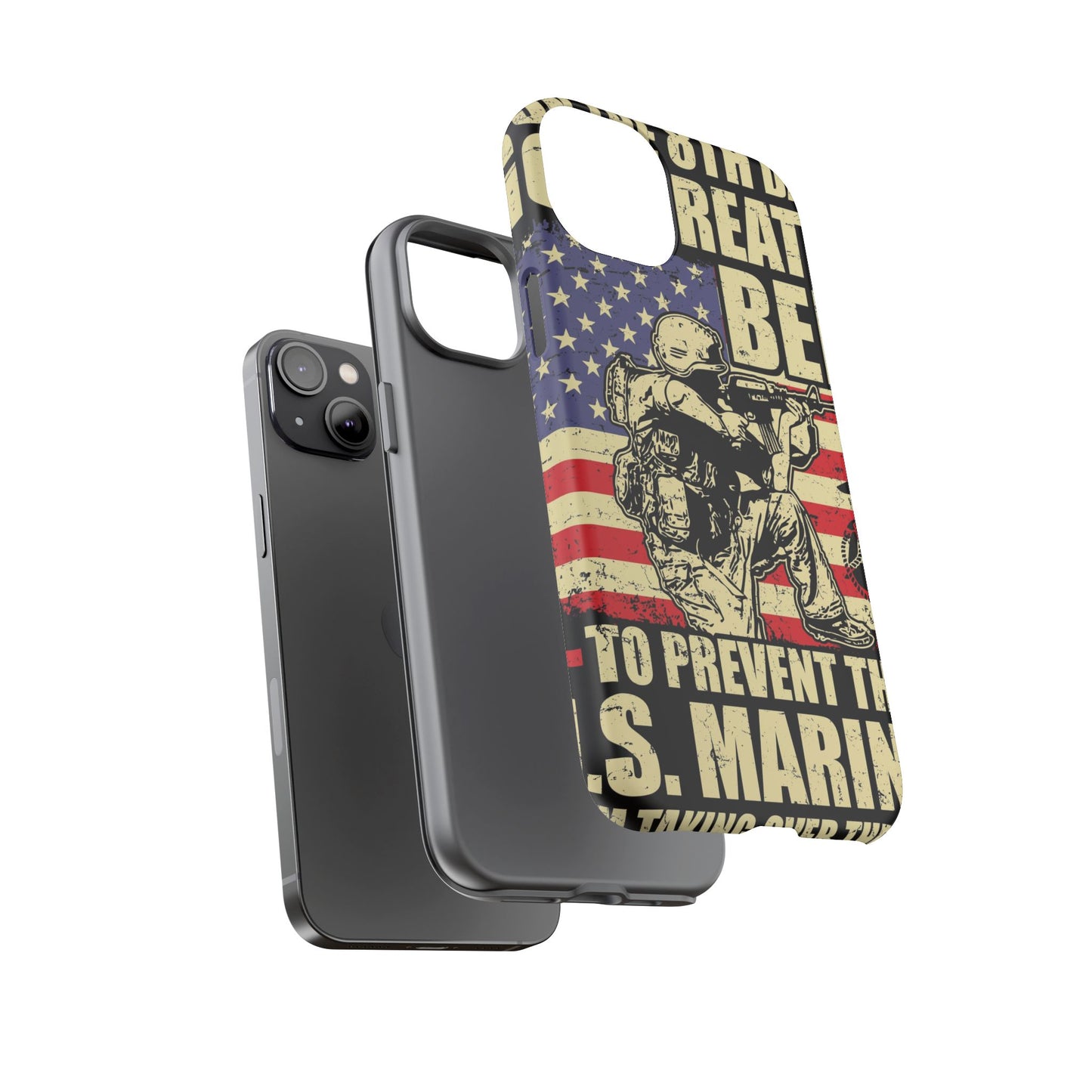 Military-Themed Phone Case - 'God Created Beer' Design