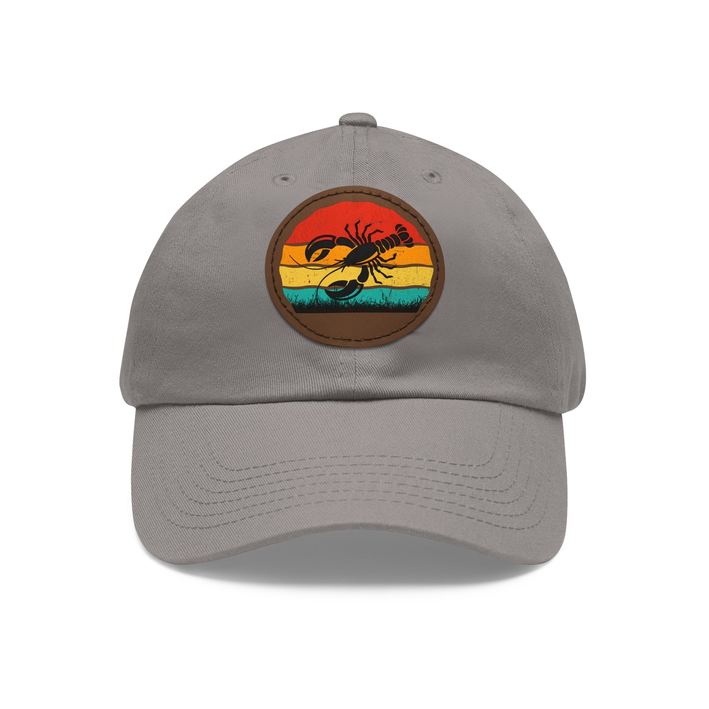 Lobster Themed Dad Hat with Leather Patch - Vintage Style Cap for Seafood Lovers