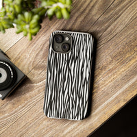 Tough Cases: Stylish Black and White Zebra Print Phone Case