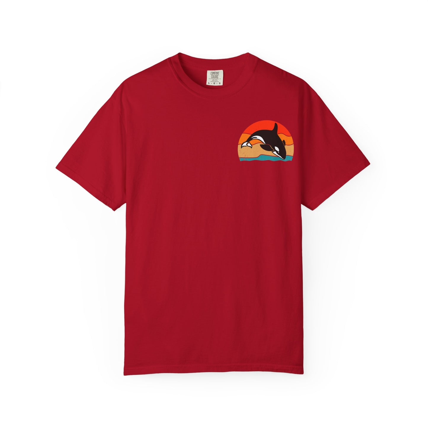 Ocean Sunset Orca Unisex T-Shirt - Relaxed, Vibrant Beach Vibes