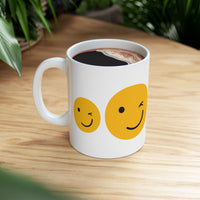 Cheerful Smiley Face Ceramic Mug - 11oz & 15oz Options
