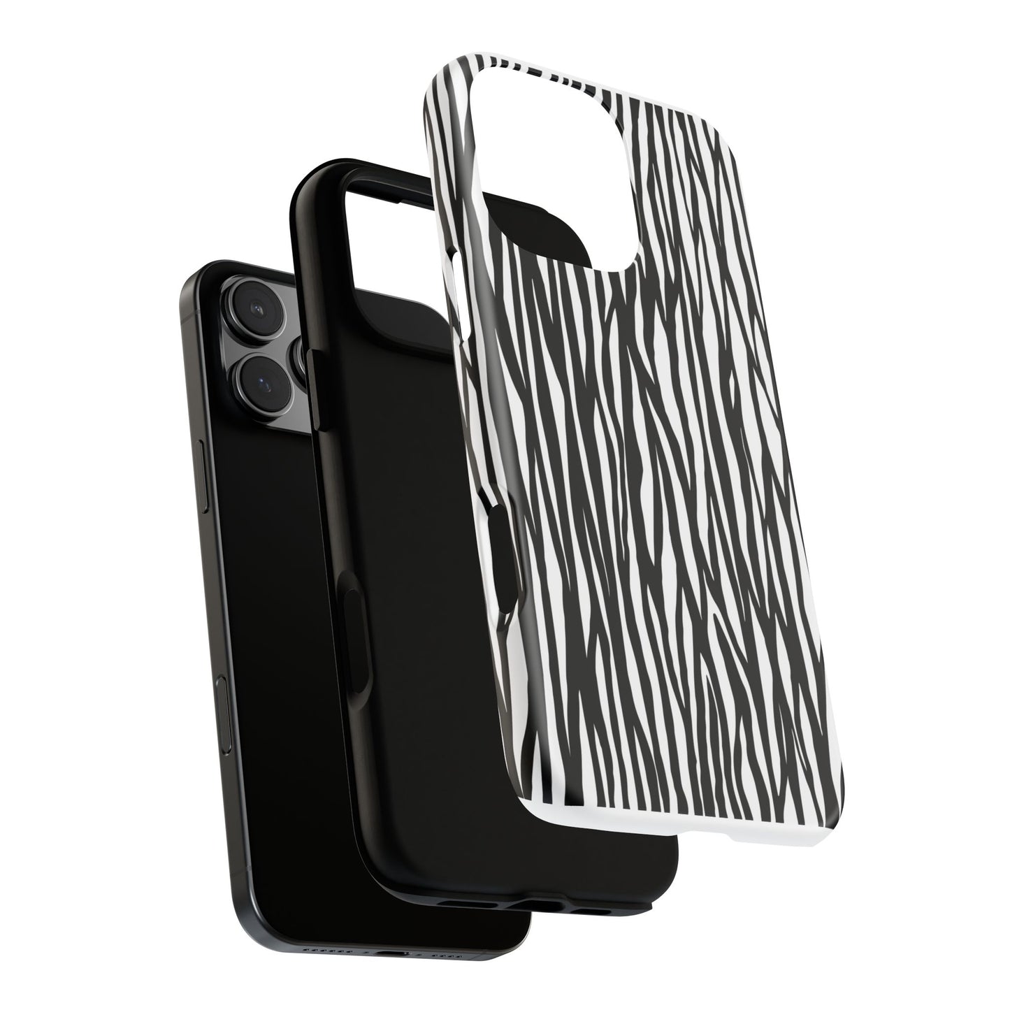 Tough Cases: Stylish Black and White Zebra Print Phone Case