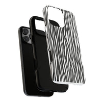 Tough Cases: Stylish Black and White Zebra Print Phone Case