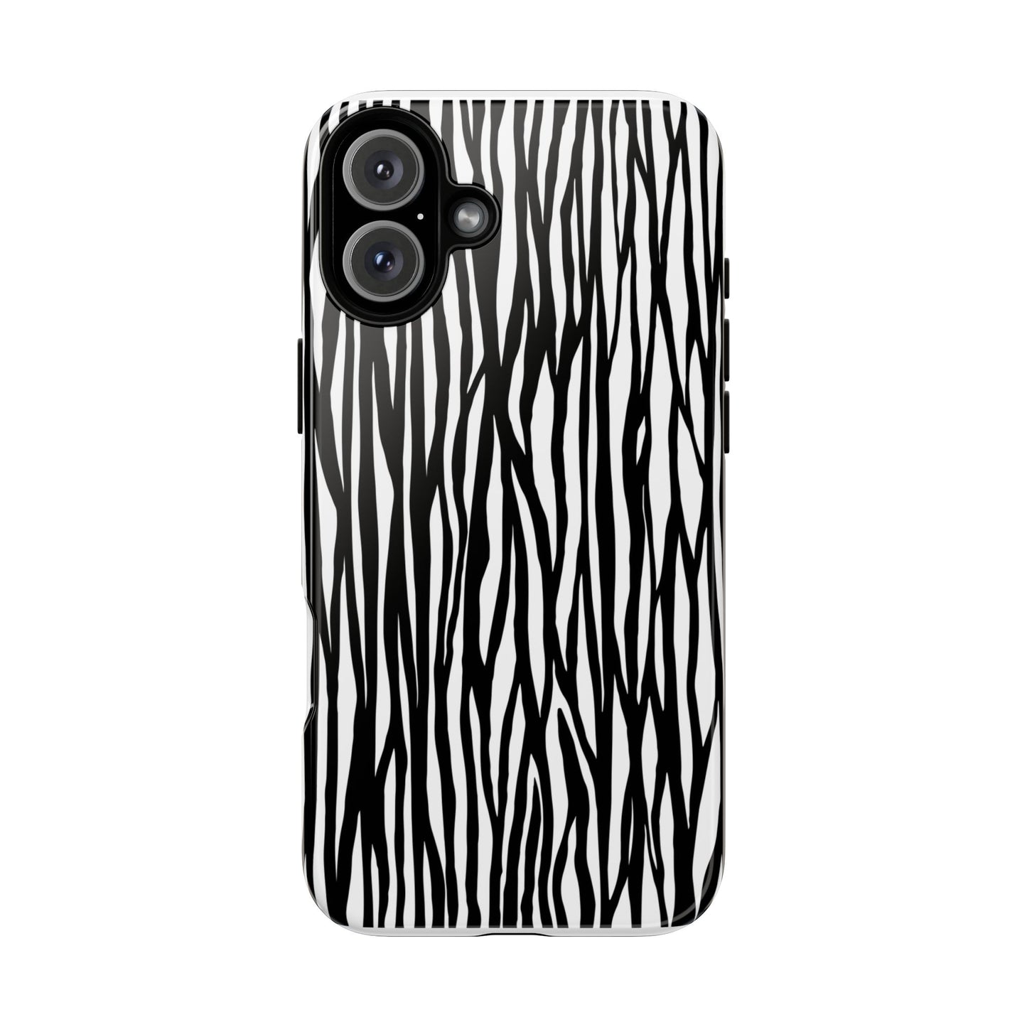 Tough Cases: Stylish Black and White Zebra Print Phone Case