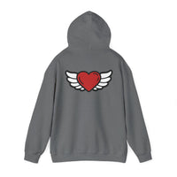 Angel Wings Heart Hoodie - Unisex Heavy Blend™ Sweatshirt for Love & Comfort