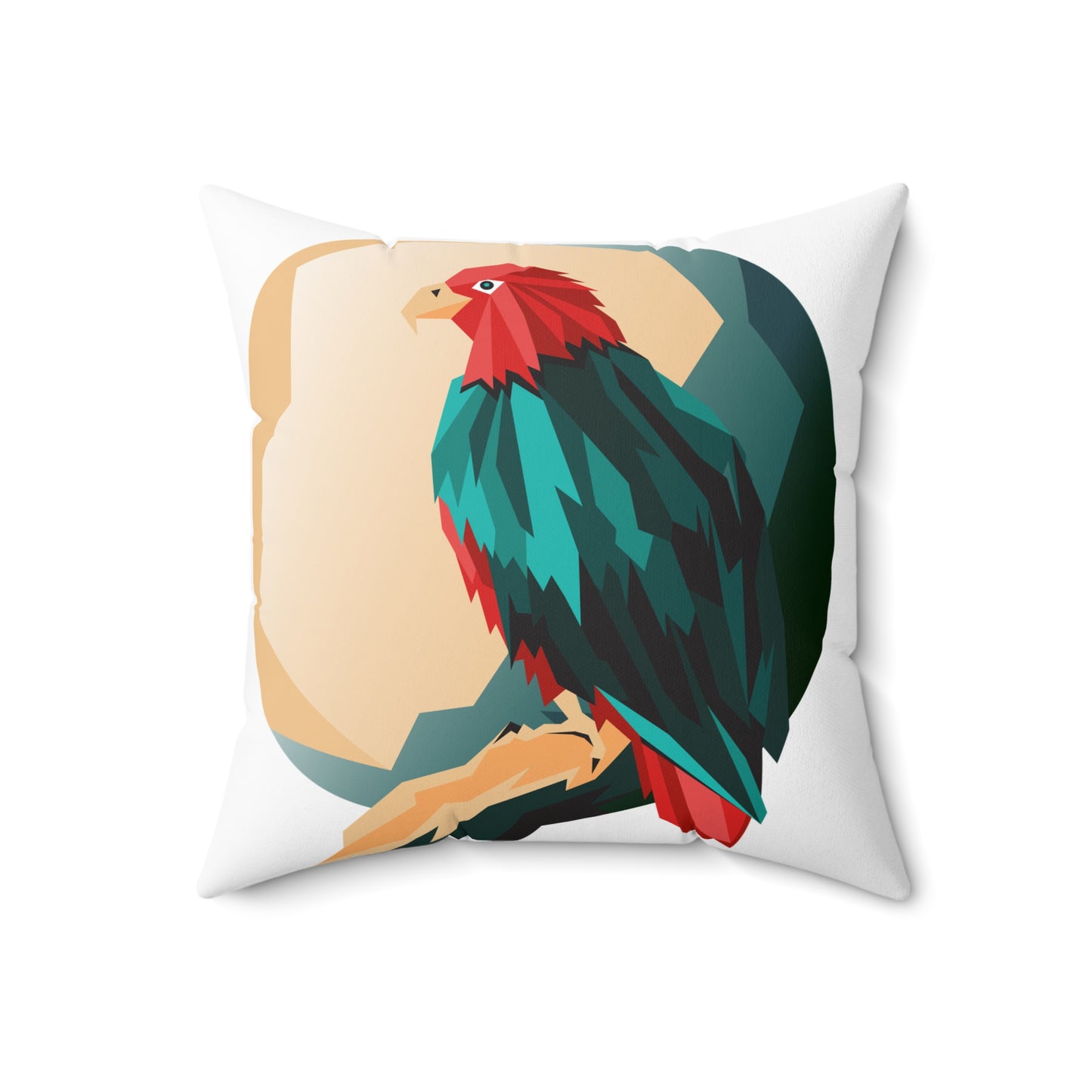 Tropical Parrot Decorative Pillow with Geometric Design