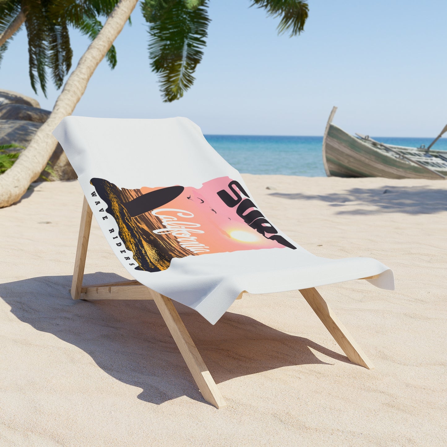 Surf California Beach Towel | Summer Vibe Towel for Beach Lovers, Surfing Gift, Vacation Essential, Poolside Decor, Outdoor