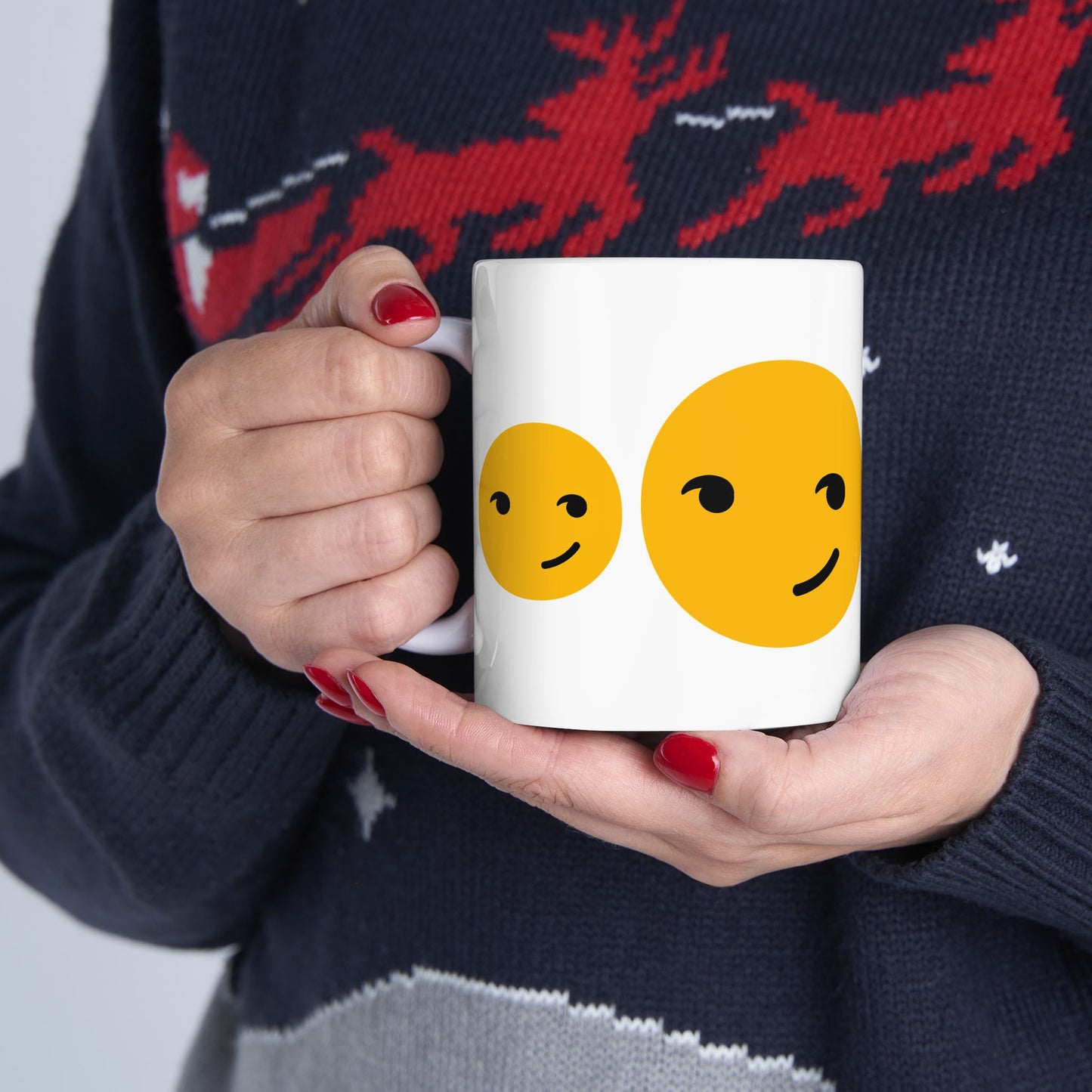 Happy Faces Ceramic Mug - 11oz & 15oz Coffee Cup for Positive Vibes