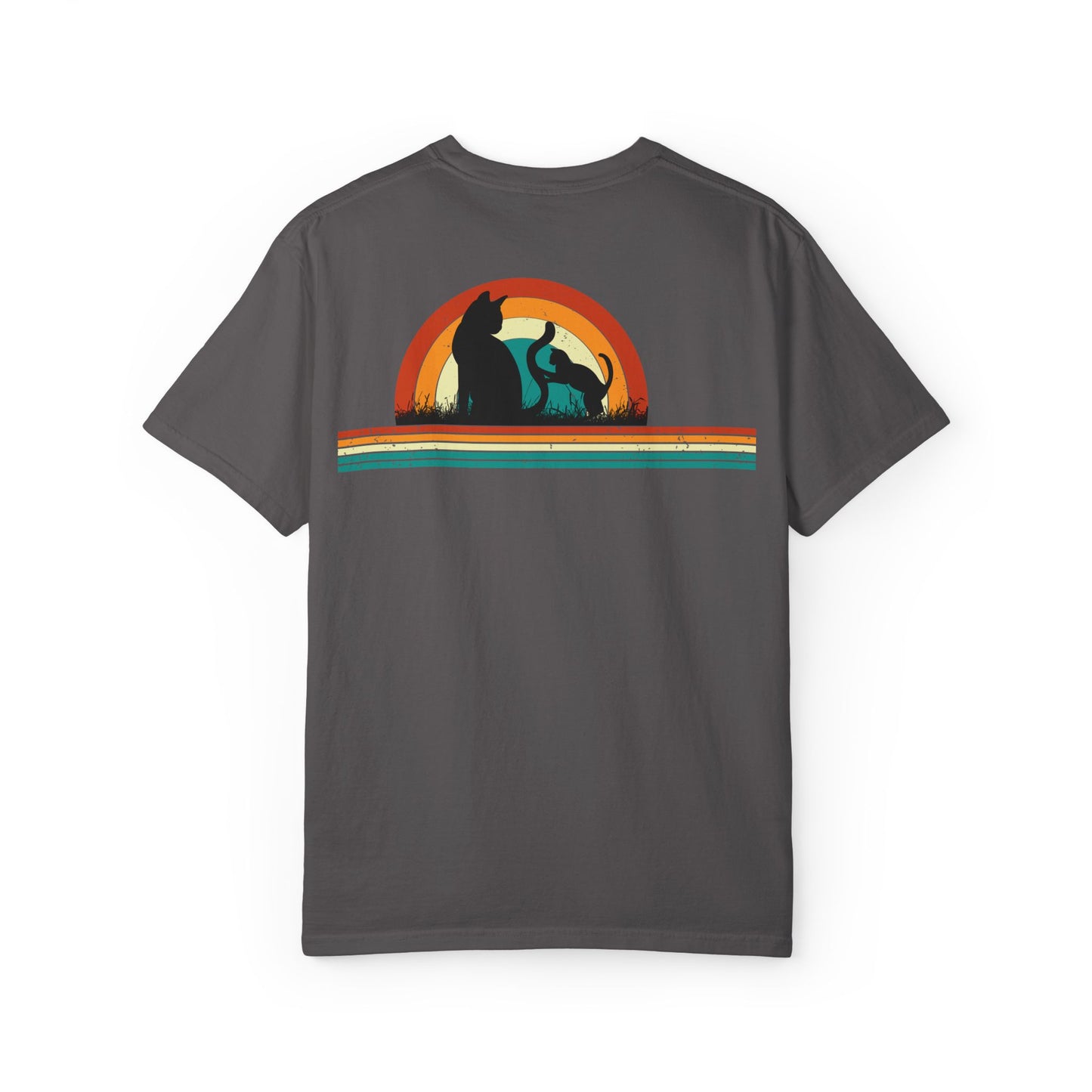 Unisex Cat & Dog Sunset Graphic T-Shirt - Casual Animal Lover Tee