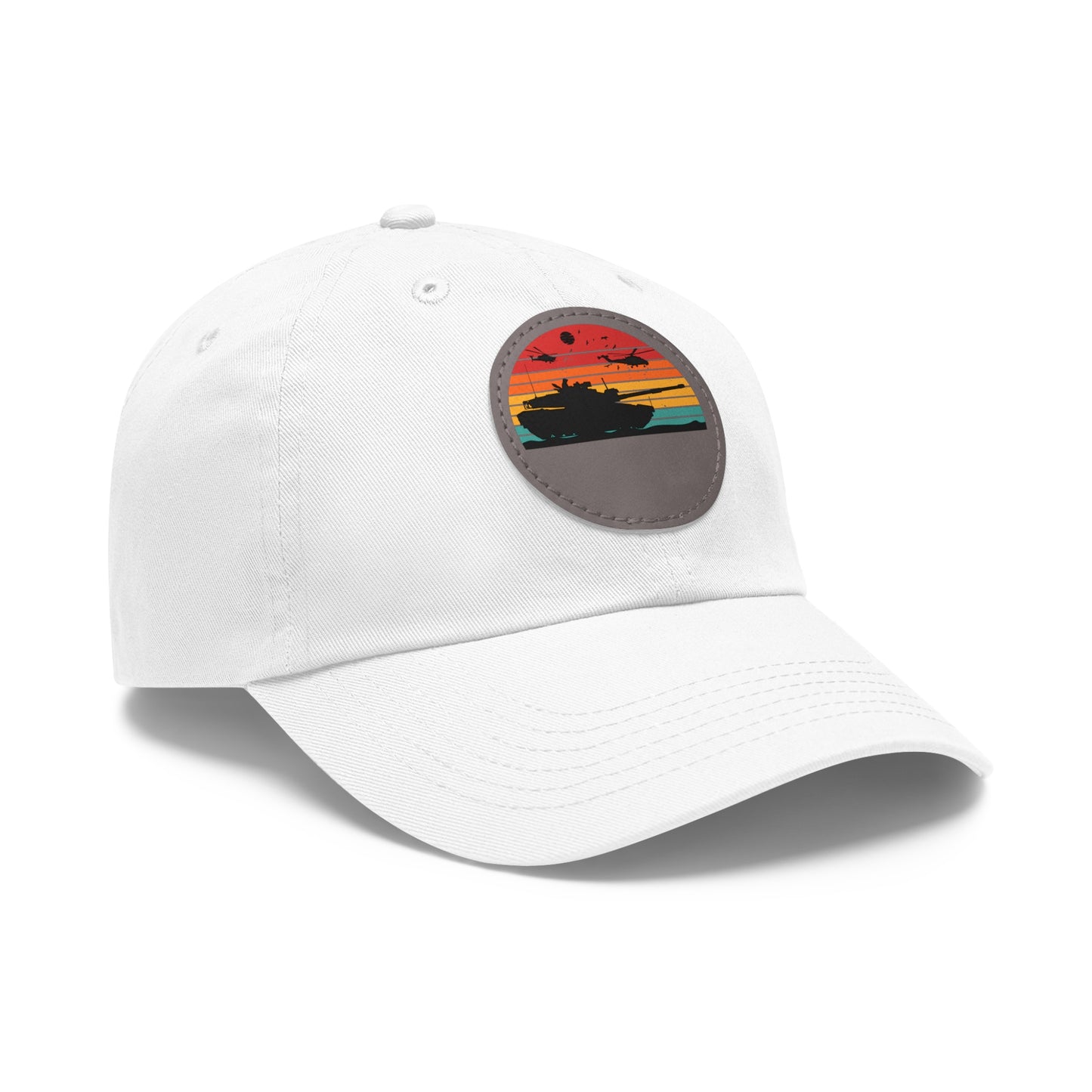 Retro Sunset Dad Hat with Leather Patch