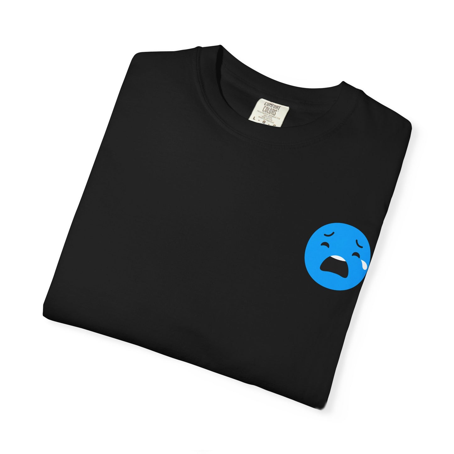 Unisex Garment-Dyed T-Shirt with Sad Emoji Design