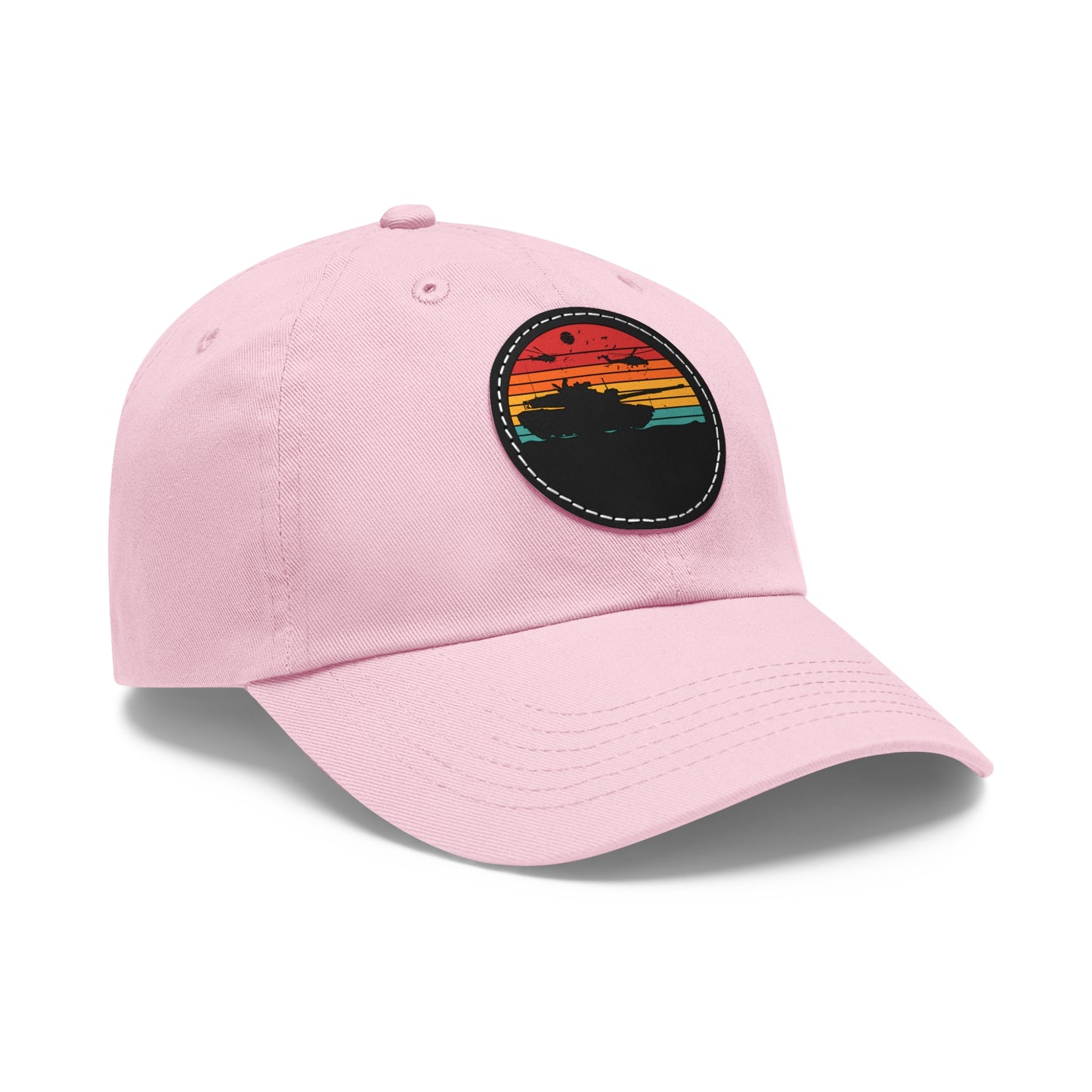 Retro Sunset Dad Hat with Leather Patch