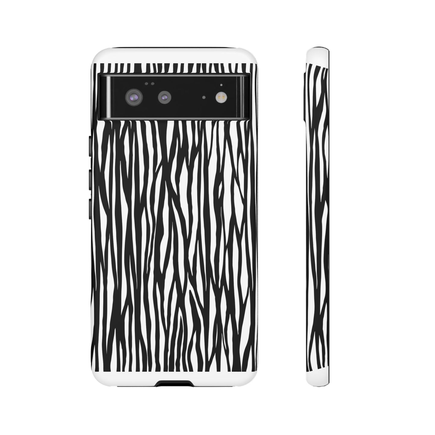 Tough Cases: Stylish Black and White Zebra Print Phone Case