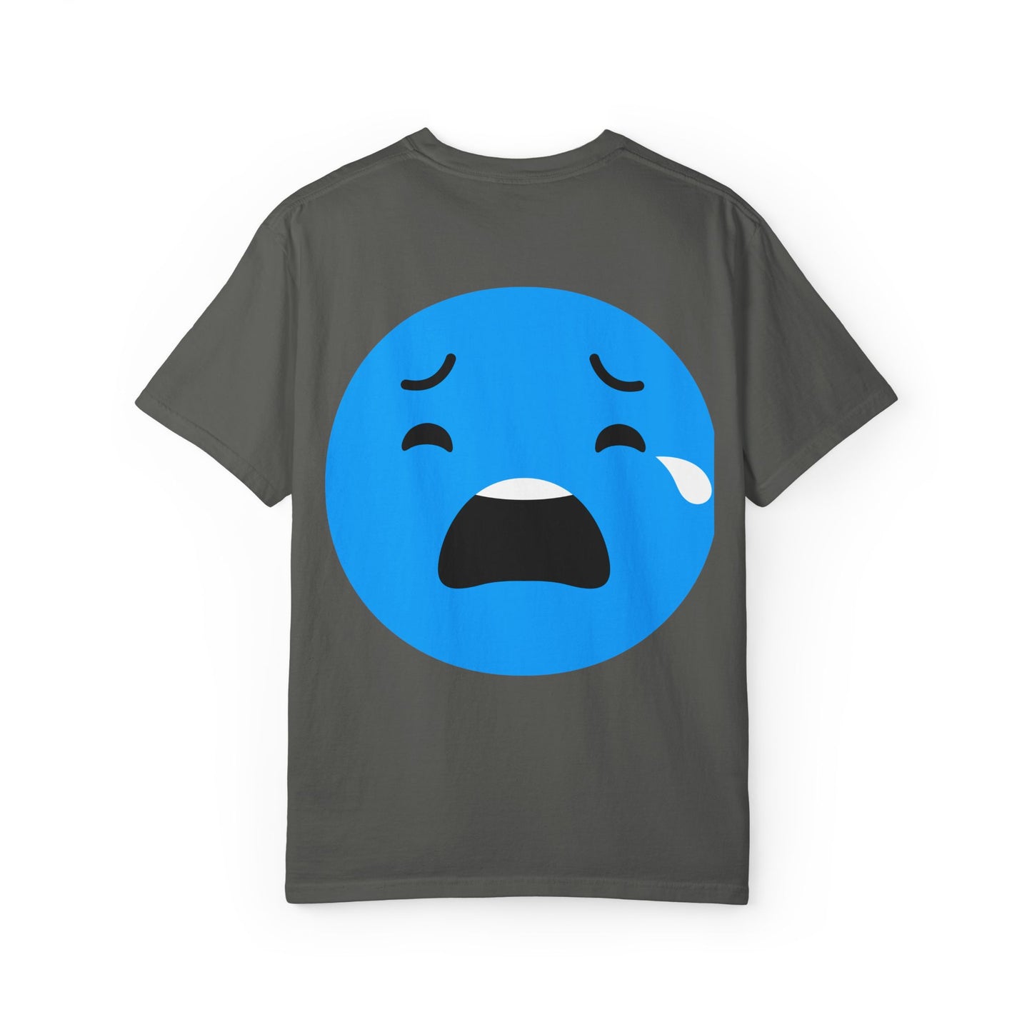 Unisex Garment-Dyed T-Shirt with Sad Emoji Design