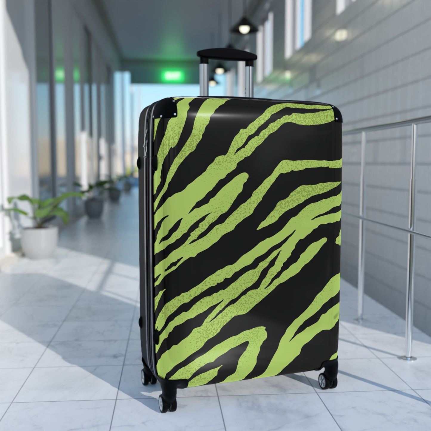 Vibrant Zebra Print Suitcase - Trendy Travel Luggage for Adventurers