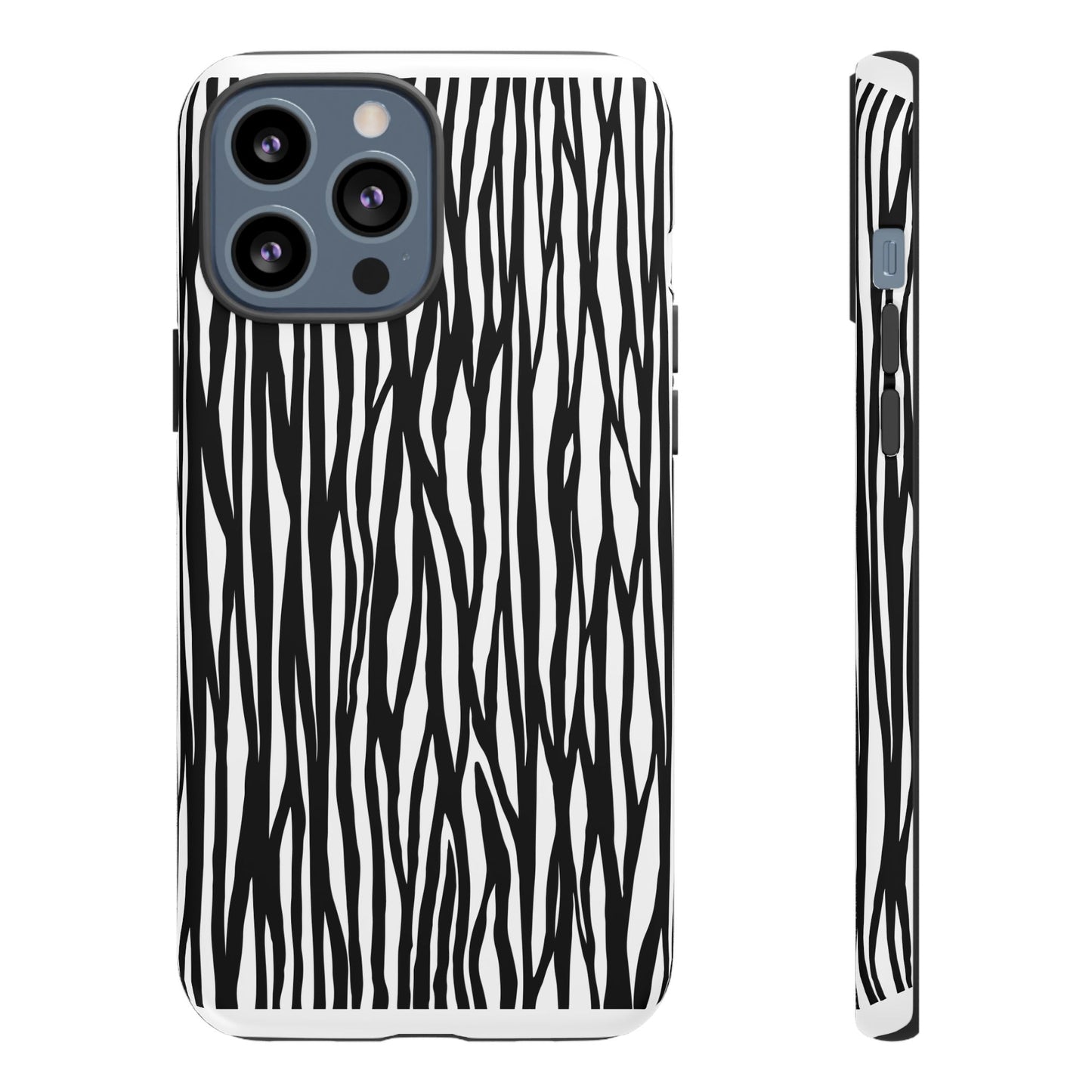 Tough Cases: Stylish Black and White Zebra Print Phone Case