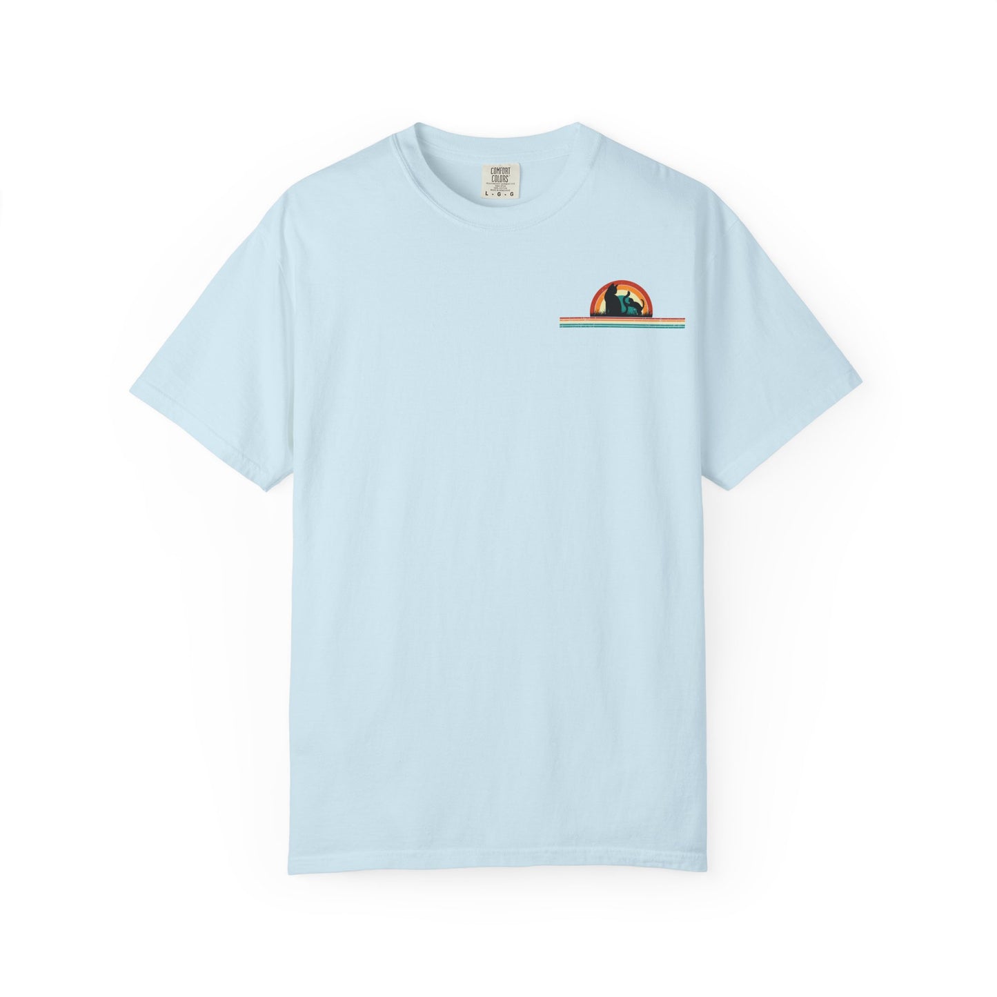 Unisex Cat & Dog Sunset Graphic T-Shirt - Casual Animal Lover Tee