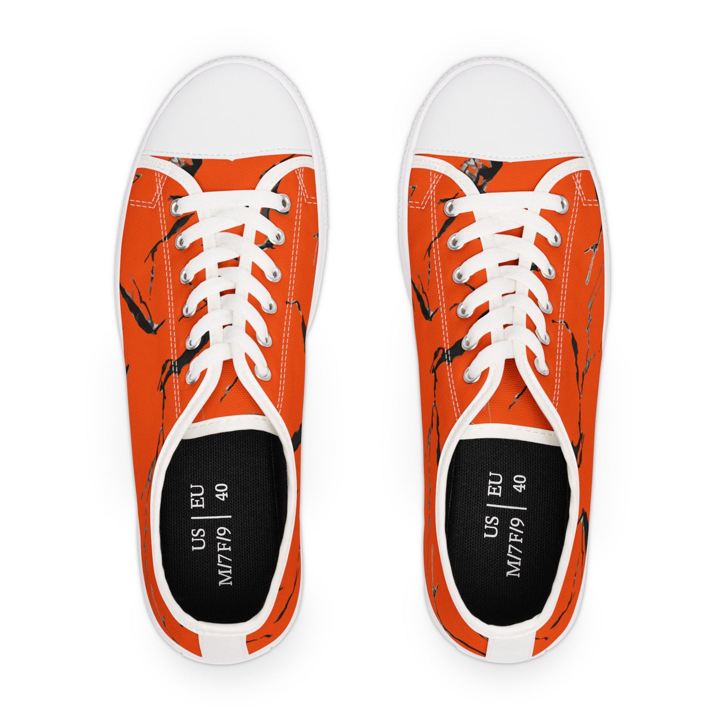 Vibrant Orange Marble Women's Low Top Sneakers