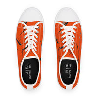 Vibrant Orange Marble Women's Low Top Sneakers