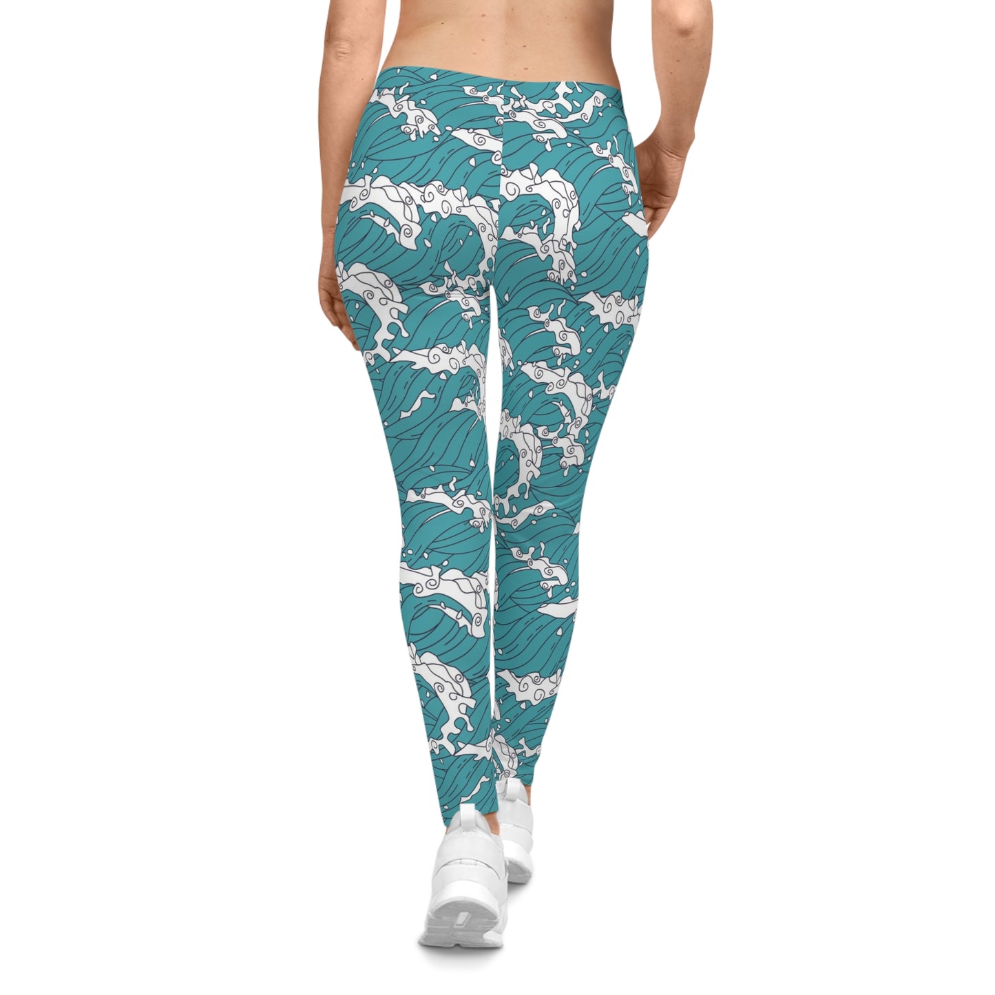 Ocean Waves Women's Casual Leggings - Stylish and Comfy Activewear for Yoga & Daily Wear