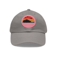 Retro Sunset Dad Hat with Leather Patch