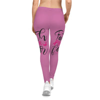 Empowering Women's Leggings - Faith Over Fear, Pink Motivational Activewear, Workout Gear, Gift for Her, Fitness Leggings, [...]
