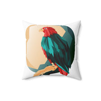 Tropical Parrot Decorative Pillow with Geometric Design
