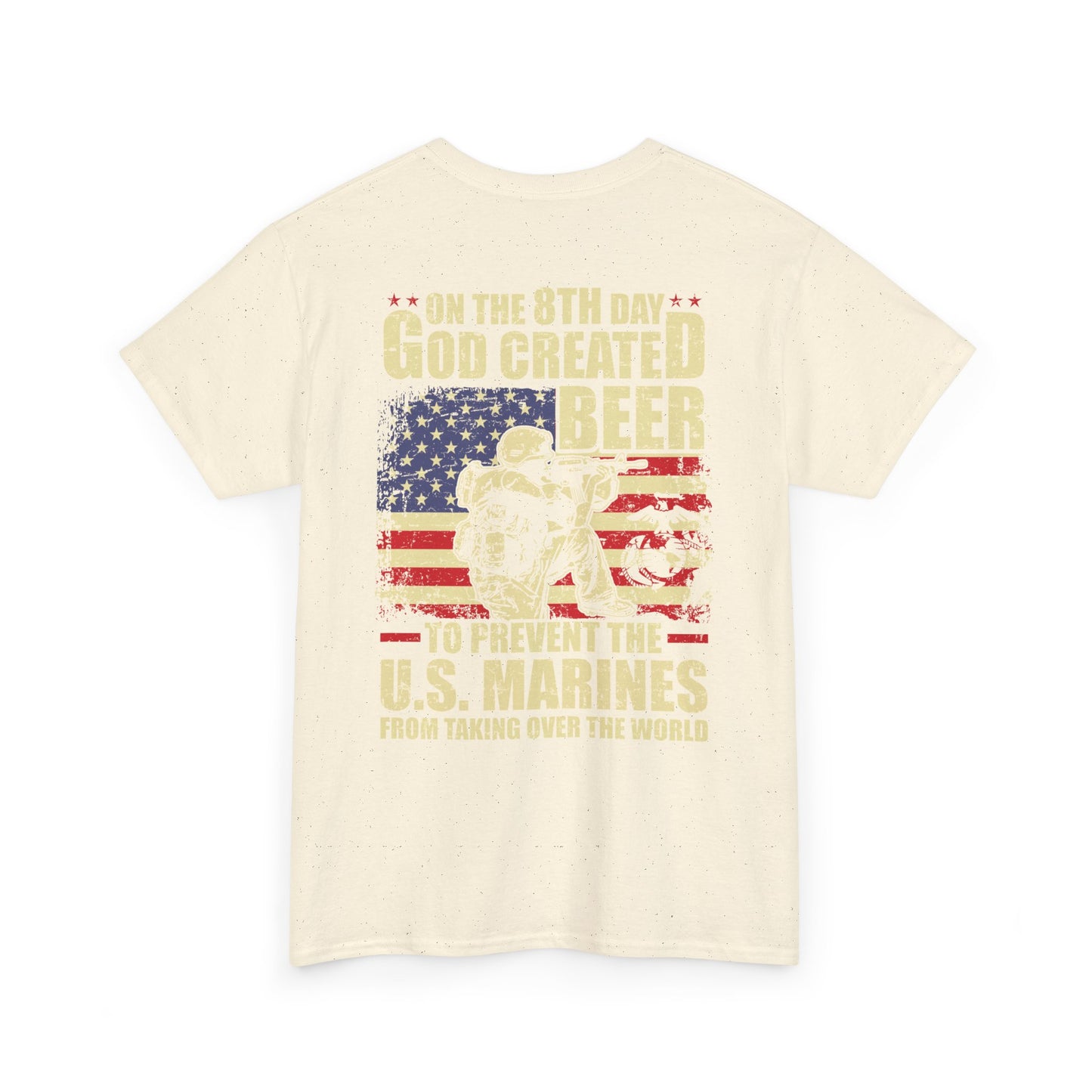 God Created Beer Unisex Heavy Cotton Tee, Fun Patriotic Shirt, Gift for Beer Lovers, US Marines Support, July 4th Celebration