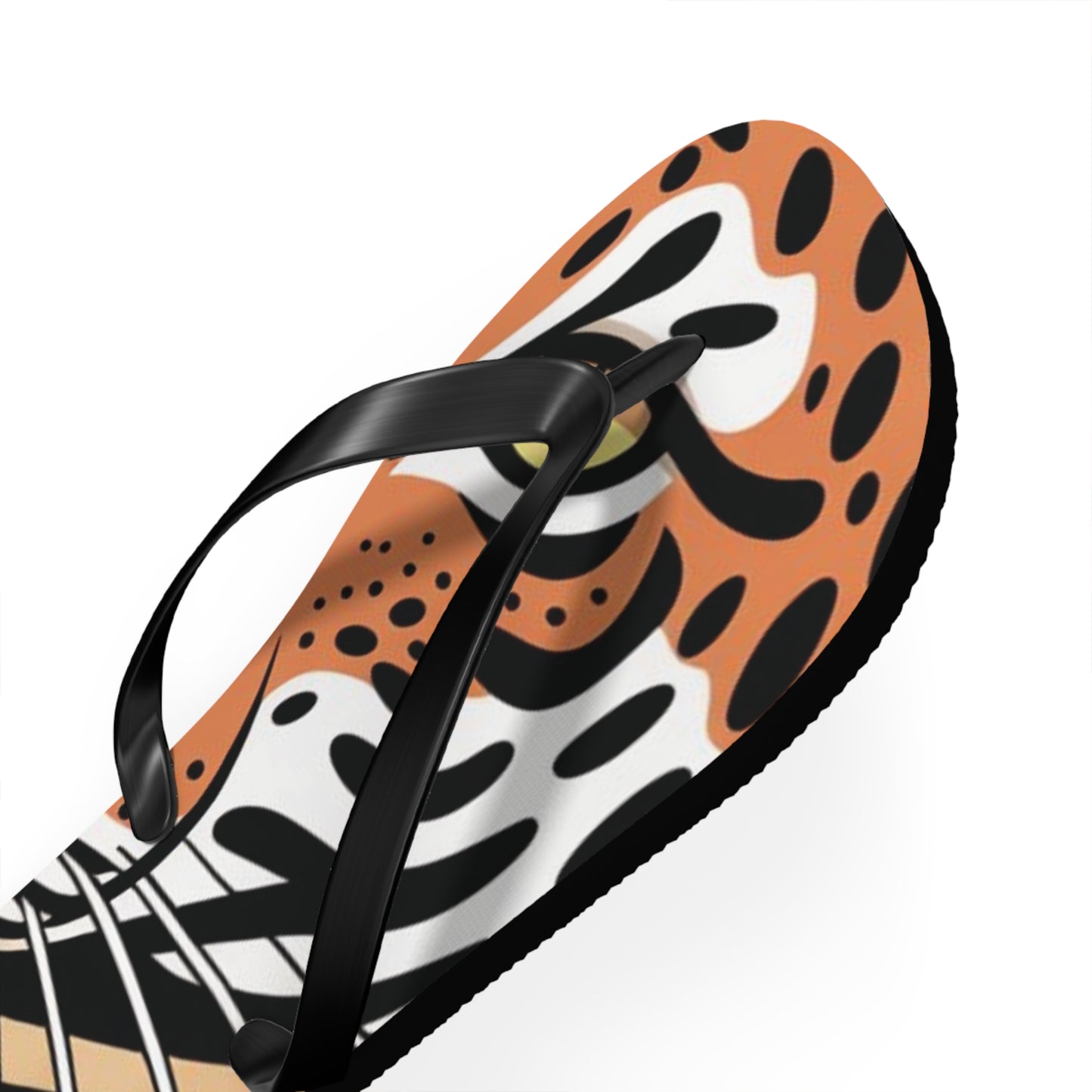 Tiger Flip Flops, Summer Beach Sandals, Vacation Footwear, Fun Poolside Slippers, Wild Tiger Graphic, Animal Print Shoes