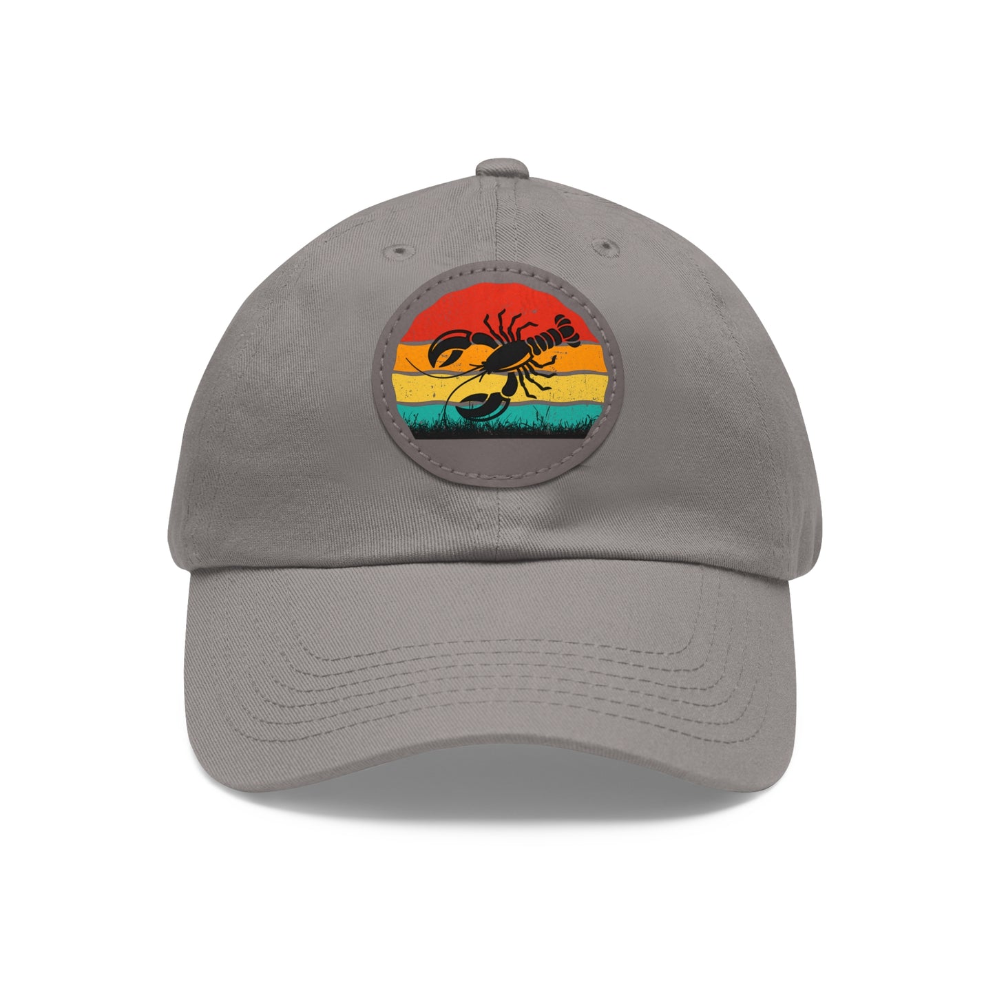 Lobster Themed Dad Hat with Leather Patch - Vintage Style Cap for Seafood Lovers