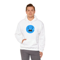Emotional Expression Hoodie - Unisex Heavy Blend with Sad Face Design