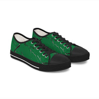 Eco-Friendly Women's Low Top Sneakers with Green Marble Design