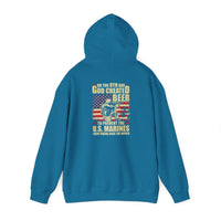 God Created Beer Hoodie, Marine Sweatshirt - Funny Drinking Gift, Unisex Pullover, Alcohol Lover, Birthday Present, Cool