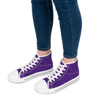 Stylish Purple High Top Sneakers with Abstract Design